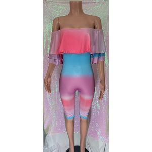 Cotton Candy Off Shoulder Romper